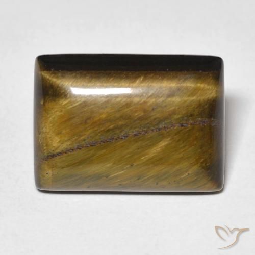 12.70ct 天然 ミディアムブラウン タイガーズアイ, バゲット, オペーク