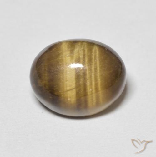 4.09ct 天然 ミディアムブラウン タイガーズアイ, 楕円形, オペーク