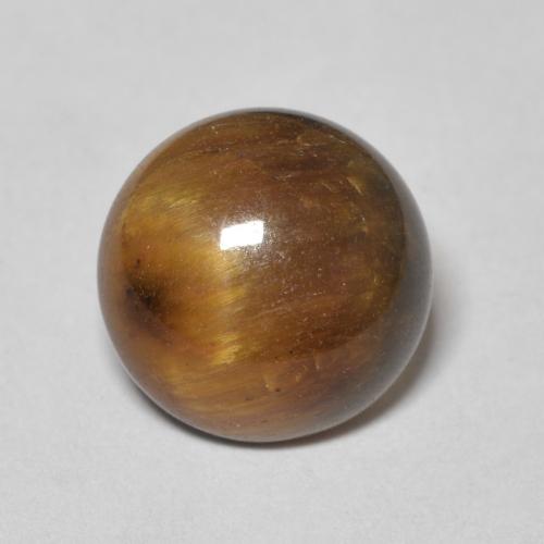 3.57ct 天然 ミディアムブラウン タイガーズアイ, ラウンド, オペーク