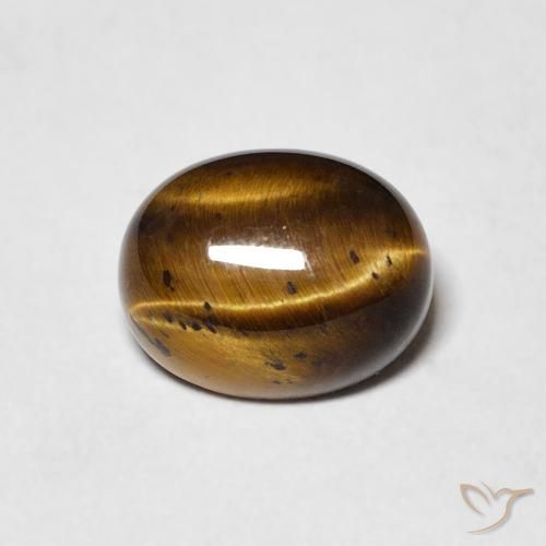 2.10ct 天然 ミディアムブラウン タイガーズアイ, 楕円形, オペーク