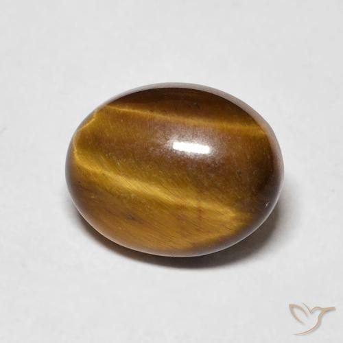 3.09ct 天然 ミディアムブラウン タイガーズアイ, 楕円形, オペーク