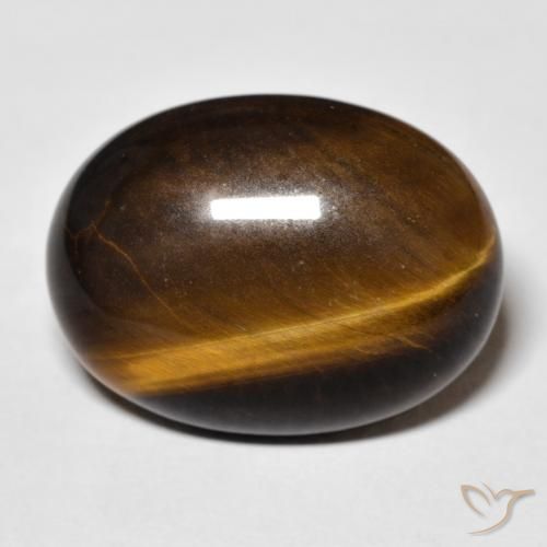 14.23ct 天然 Medium Dark-Brown タイガーズアイ, 楕円形, オペーク