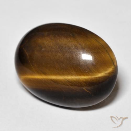 14.23カラットの天然Medium Dark-Brownタイガーズアイ、楕円形、オペーク