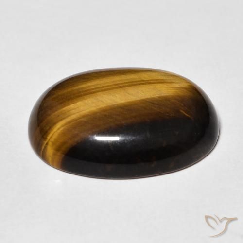 14.23カラットの天然Medium Dark-Brownタイガーズアイ、楕円形、オペーク
