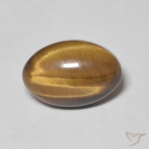 3.71ct 天然 ウォームブラウン タイガーズアイ, 楕円形, オペーク