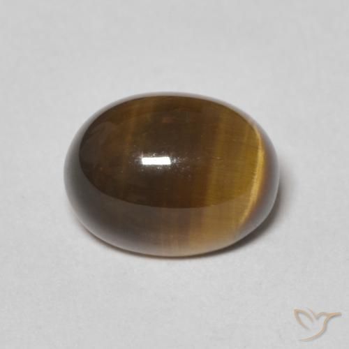 2.09ct 天然 ミディアムブラウン タイガーズアイ, 楕円形, オペーク