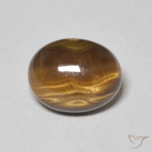 2.09ct 天然 ウォームブラウン タイガーズアイ, 楕円形, オペーク