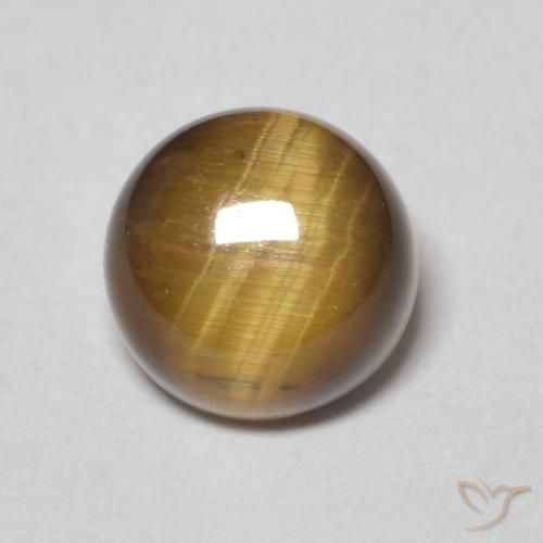 1.53ct 天然 ミディアムブラウン タイガーズアイ, ラウンド, オペーク