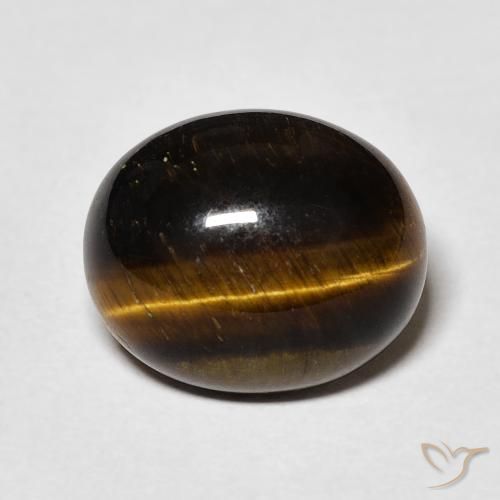 4.79ct 天然 Medium Dark-Brown タイガーズアイ, 楕円形, オペーク