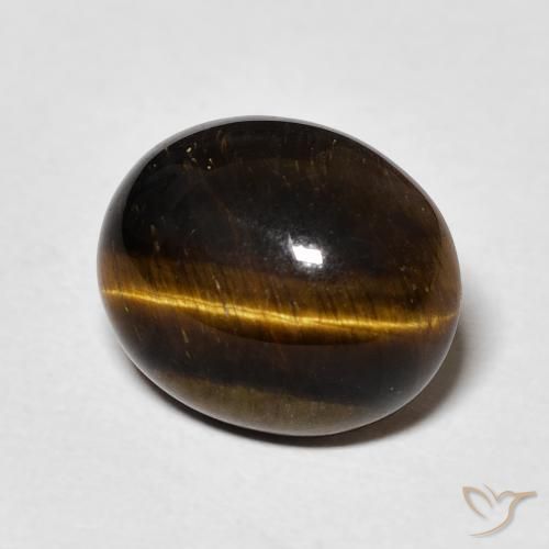 4.79カラットの天然Medium Dark-Brownタイガーズアイ、楕円形、オペーク