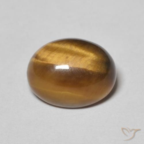 3.12ct 天然 ウォームブラウン タイガーズアイ, 楕円形, オペーク