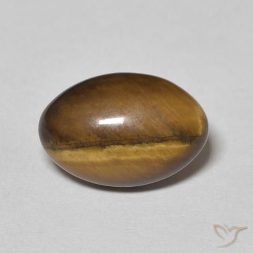 3.78ct 天然 黄色がかったブラウン タイガーズアイ, 楕円形, オペーク
