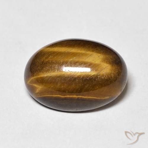 6.35ct 天然 ミディアムブラウン タイガーズアイ, 楕円形, オペーク