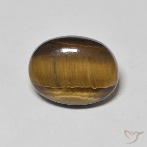 8.99ct 天然 ミディアムブラウン タイガーズアイ, 楕円形, オペーク