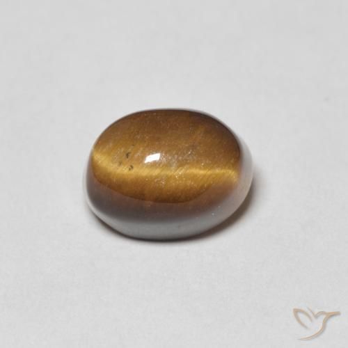 4.94ct 天然 ウォームブラウン タイガーズアイ, 楕円形, オペーク
