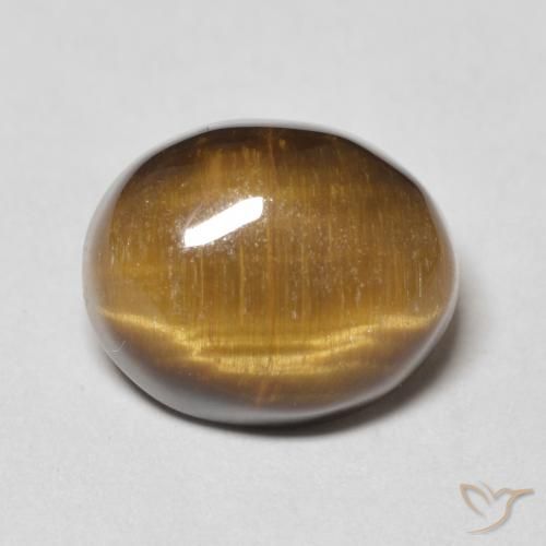 6.12ct 天然 ウォームブラウン タイガーズアイ, 楕円形, オペーク
