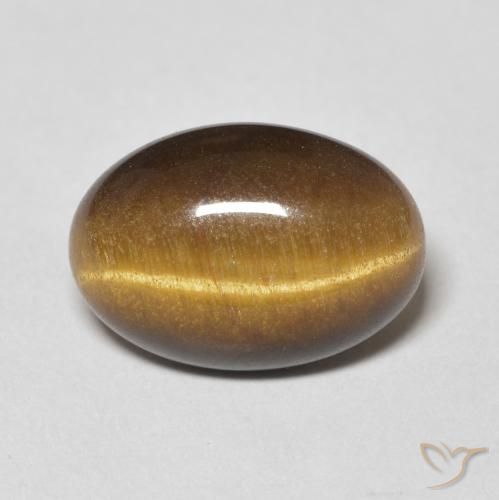 5.56ct 天然 ウォームブラウン タイガーズアイ, 楕円形, オペーク