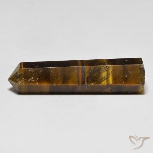 26.11カラットの天然シーダーブラウンTiger's Eye（37×10 mm・ファンシーシェイプ）