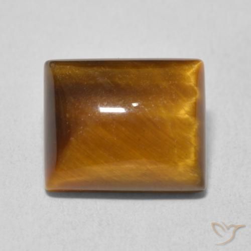 6.18ct 天然 ウォームブラウン タイガーズアイ, バゲット, オペーク