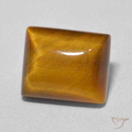 6.15カラットの天然Medium Light-Brownタイガーズアイ、バゲット、オペーク