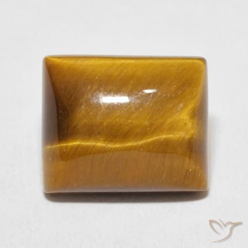 6.02ct 天然 黄色がかったブラウン タイガーズアイ, バゲット, オペーク