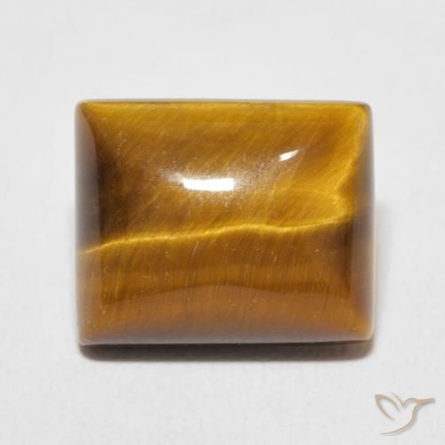6.24ct 天然 黄色がかったブラウン タイガーズアイ, バゲット, オペーク