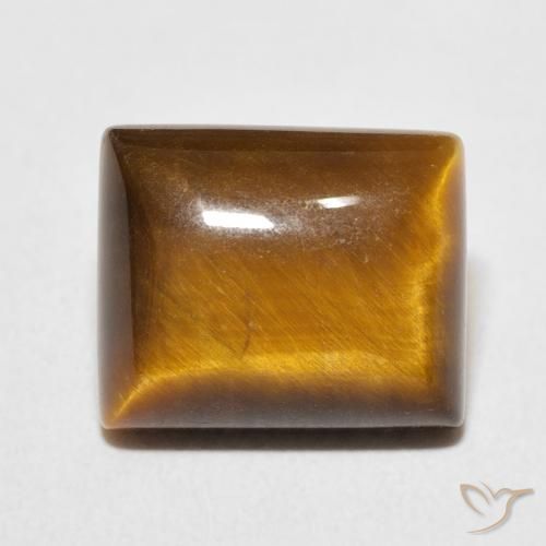 6.02ct 天然 ウォームブラウン タイガーズアイ, バゲット, オペーク