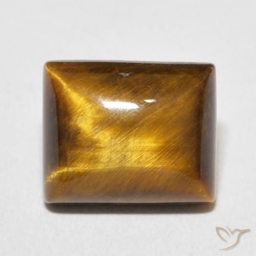6.24ct 天然 ウォームブラウン タイガーズアイ, バゲット, オペーク