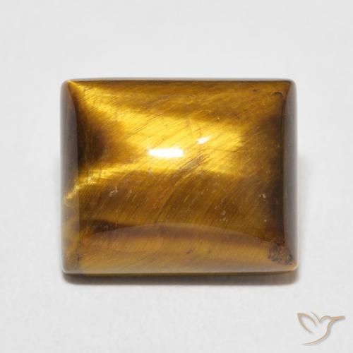 6.23ct 天然 ミディアムブラウン タイガーズアイ, バゲット, オペーク