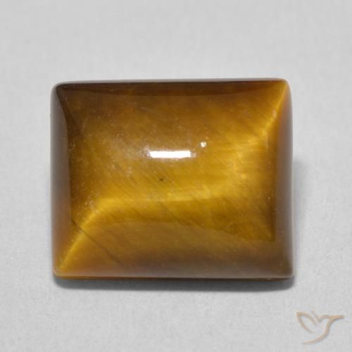 6.17ct 天然 ミディアムブラウン タイガーズアイ, バゲット, オペーク