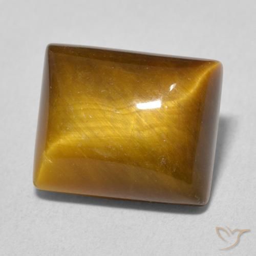 6.16カラットの天然Medium Light-Brownタイガーズアイ、バゲット、オペーク