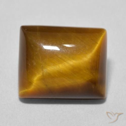 6.18ct 天然 Medium Light-Brown タイガーズアイ, バゲット, オペーク