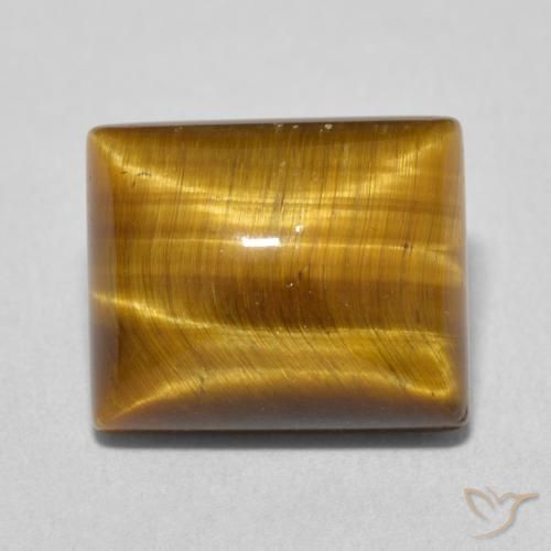 6.25ct 天然 ウォームブラウン タイガーズアイ, バゲット, オペーク
