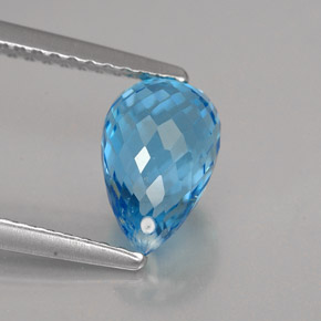 2.25カラットの天然スイスブルートパーズ（8.5×5.6 mm・ブリオレット）