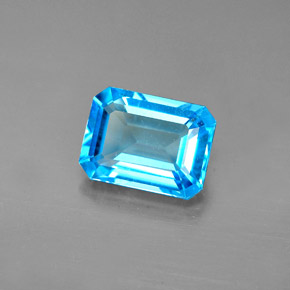 1.91カラットの天然スイスブルートパーズ（8.1×6 mm・エメラルドカット）