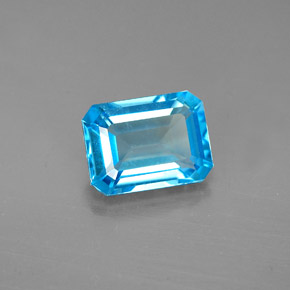 1.91カラットの天然スイスブルートパーズ（8.1×6 mm・エメラルドカット）
