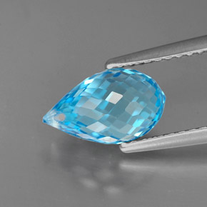 2.75カラットの天然スイスブルートパーズ（10.1×6 mm・ブリオレット）