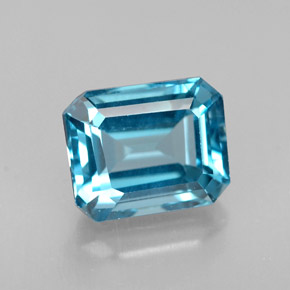 1.94カラットの天然ロンドンブルートパーズ（7.5×6 mm・エメラルドカット）