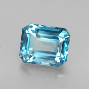 1.94カラットの天然ロンドンブルートパーズ（7.5×6 mm・エメラルドカット）