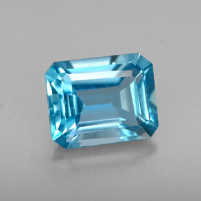 1.69カラットの天然ロンドンブルートパーズ（7.5×6 mm・エメラルドカット）