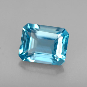 1.69カラットの天然ロンドンブルートパーズ（7.5×6 mm・エメラルドカット）