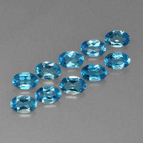 カラットの天然スイスブルートパーズ（6.2×4.4 mm・オーバルカット）
