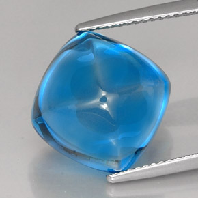 18.82カラットの天然スイスブルートパーズ（13.1×13 mm・クッションカット）