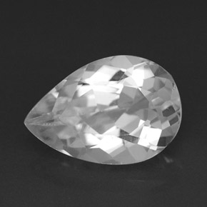 3.92カラットの天然ホワイトトパーズ（11.8×8.1 mm・洋梨の形）