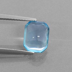 3.43カラットの天然スイスブルートパーズ（9.7×7.6 mm・エメラルドカット）