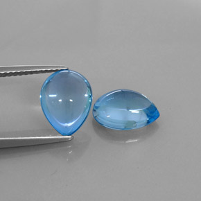 カラットの天然スイスブルートパーズ（10.6×8.2 mm・洋梨の形）