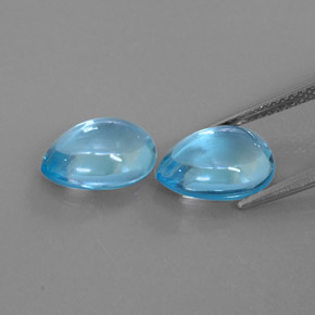 カラットの天然スイスブルートパーズ（10.7×8.2 mm・洋梨の形）