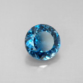 2.49カラットの天然ロンドンブルートパーズ（8.14 mm・ラウンドカット）