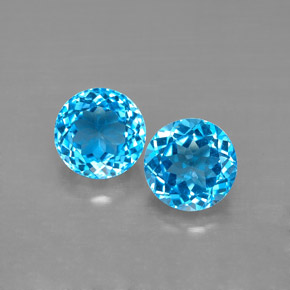 カラットの天然スイスブルートパーズ（7.18 mm・ラウンドカット）