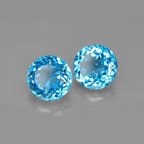 カラットの天然スイスブルートパーズ（7.18 mm・ラウンドカット）